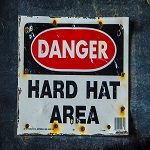 hard hat area danger sign